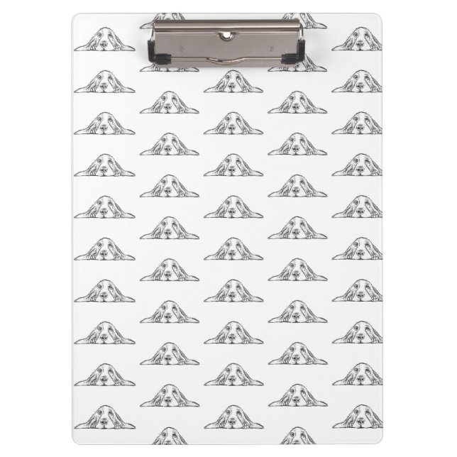 Carpeta De Pinza ojos de perrito simple blanco negro (Anverso)