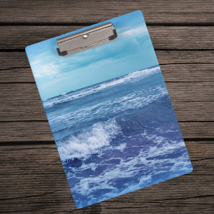 Carpeta De Pinza Olas del Océano Atlántico Azul Nubes Cielo Fotogra