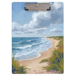 Carpeta De Pinza Olas del Océano | Pintura Costera de Playa