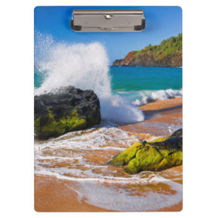 Carpeta De Pinza Olas rompen en la playa, Hawaii