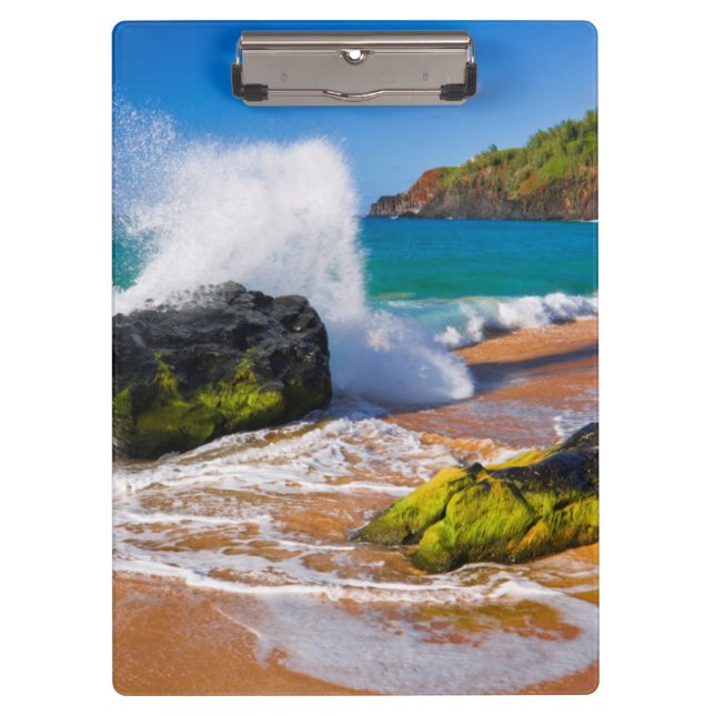 Carpeta De Pinza Olas rompen en la playa, Hawaii (Anverso)