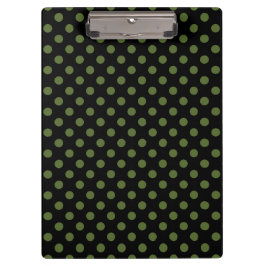 Carpeta De Pinza Oliva verde personalizable sobre lunares negros