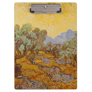 Carpeta De Pinza Olivos de Van Gogh cielo sole amarillo