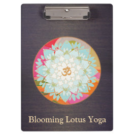 Carpeta De Pinza Om Lotus Floral Mandala Wood