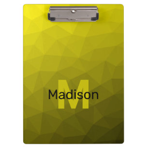 Carpeta De Pinza Ombre oscuro amarillo patrón de malla geométrica M