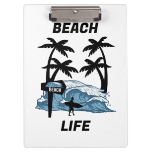 Carpeta De Pinza Onda divertida en la playa