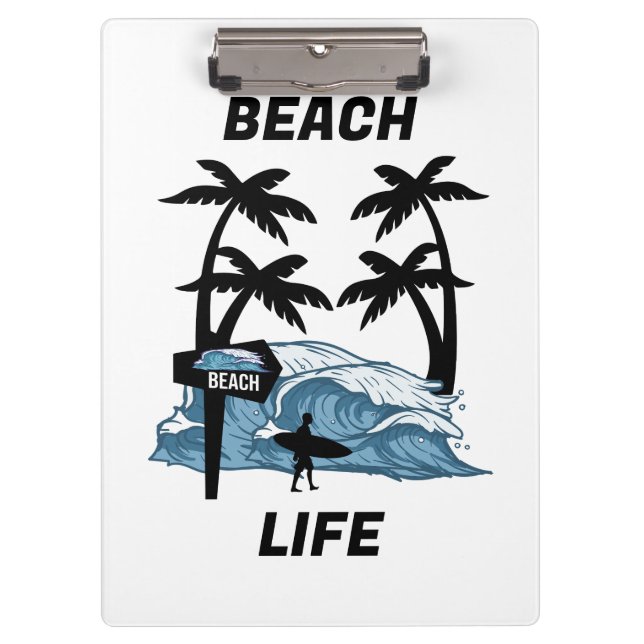 Carpeta De Pinza Onda divertida en la playa (Anverso)