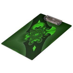 Carpeta De Pinza Onda en espiral verde oscuro y lima
