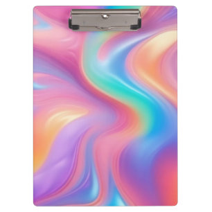 Carpeta De Pinza Ondas abstractas de neón rosa azul