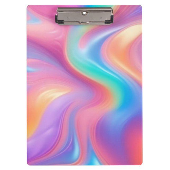 Carpeta De Pinza Ondas abstractas de neón rosa azul (Anverso)