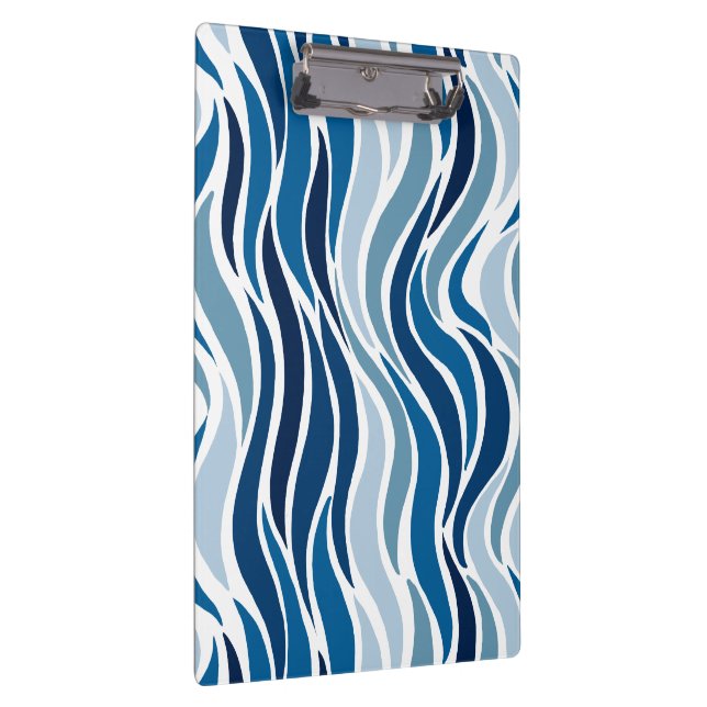 Carpeta De Pinza Ondas abstractas en azul  (Derecha)