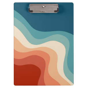 Carpeta De Pinza Ondas de estilo retro