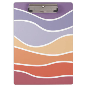 Carpeta De Pinza Ondas de estilo retro púrpura y naranja