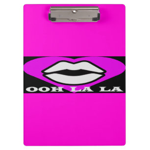 Carpeta De Pinza OO La La diseño rosa y de belleza negra francés