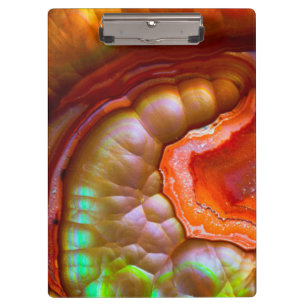 Carpeta De Pinza Opalo de Fuego iridiscente rojo