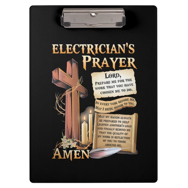 Carpeta De Pinza Oración del electricista Amen (Anverso)