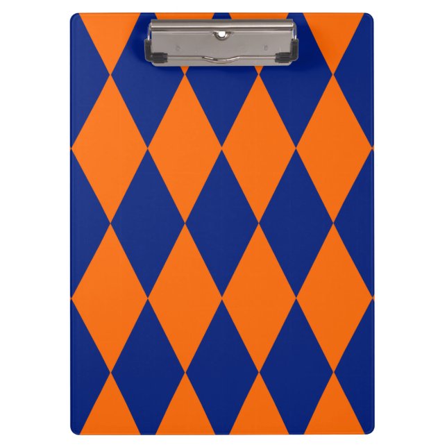Carpeta De Pinza Orange and Blue Harlequin Checkered Design  (Anverso)
