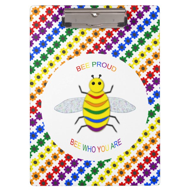 Carpeta De Pinza Orgulloso arcoíris y flores de la comunidad LGBT (Anverso)