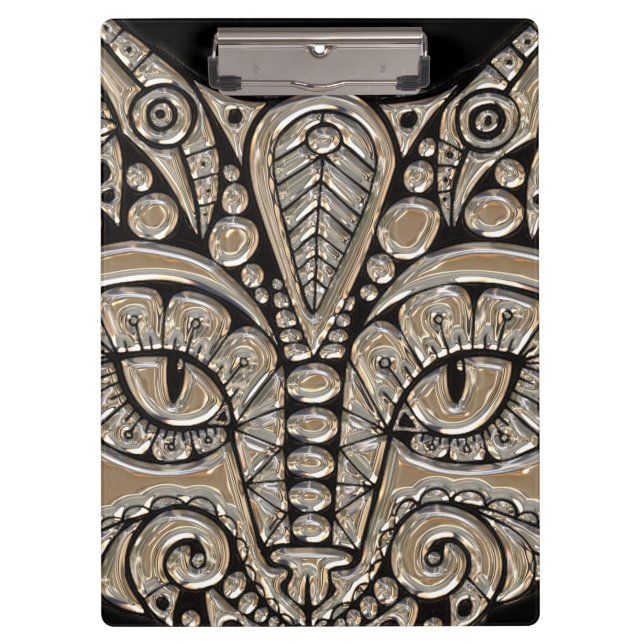 Carpeta De Pinza Oro Art Déco y gato negro de estilo egipcio (Anverso)