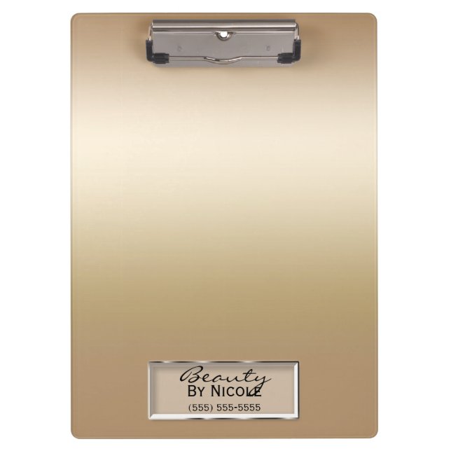 Carpeta De Pinza Oro Brillante Brillo Elegante Chic Glam Personaliz (Anverso)