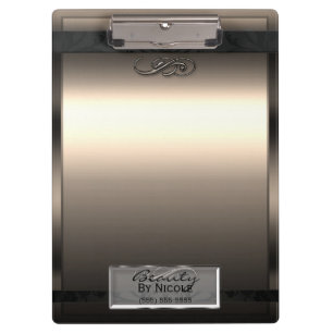 Carpeta De Pinza Oro Bronce Brillo Elegante Chic Glam Personalizado