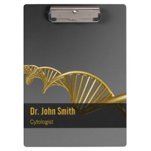 Carpeta De Pinza Oro de cadena de ADN de lujo médico profesional