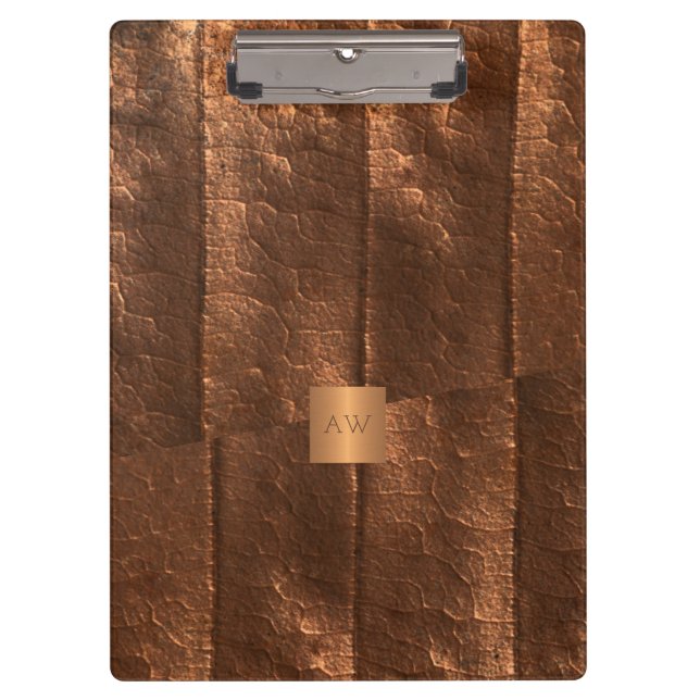 Carpeta De Pinza Oro metálico de cobre excluyente monogramado (Anverso)