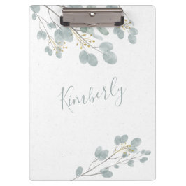 Carpeta De Pinza Oro y eucalipto personalizados