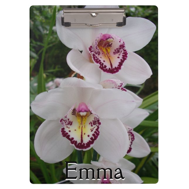 Carpeta De Pinza Orquídeas Blancas Hermosas Flores Tropicales (Anverso)