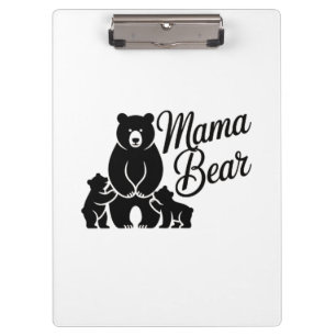 Carpeta De Pinza Osa Mamá con Cachorros Familia de Osos Adorable