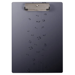 Carpeta De Pinza Oscuro Ombre Musical Notes Gray