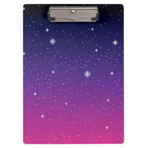 Carpeta De Pinza Oscuro Purple Starry Night Sky