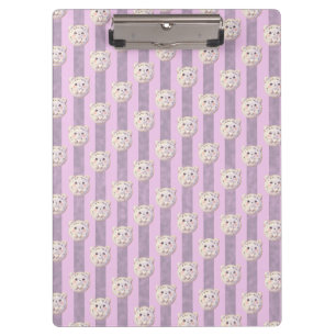 Carpeta De Pinza Osito de peluche lila lavanda lindo y raya