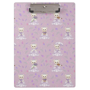 Carpeta De Pinza Osito Princesa Lila Adorable Patrón