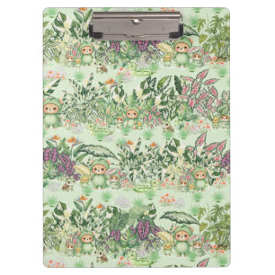 Carpeta De Pinza Oso de la selva lindo y patrón tropical continuo