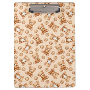 Carpeta De Pinza Oso de Leche y Galletas Dulces Patrón Sin Costuras