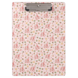 Carpeta De Pinza Oso de macarón de fresa lindo