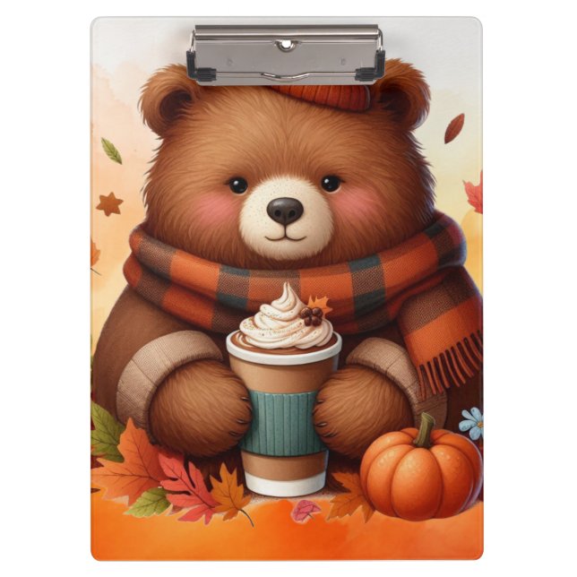 Carpeta De Pinza Oso de otoño rústico/vintage (Anverso)