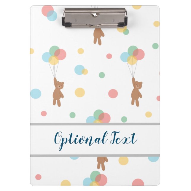 Carpeta De Pinza Oso de peluche con globos (Anverso)