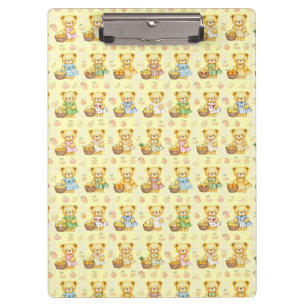 Carpeta De Pinza Oso de peluche de frutas lindas y cestas