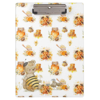 Carpeta De Pinza oso de peluche y abejas lindos