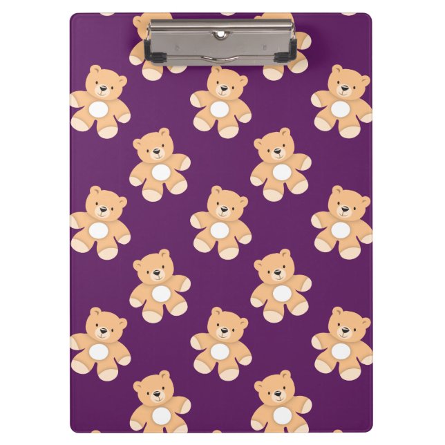 Carpeta De Pinza Oso De Teddy Púrpura Profundo, Osos (Anverso)