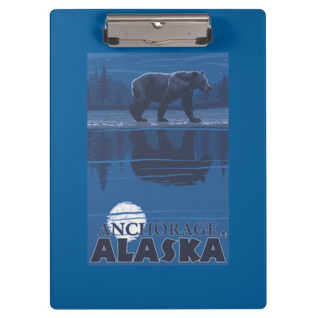 Carpeta De Pinza Oso en claro de luna - Anchorage, Alaska (Anverso)