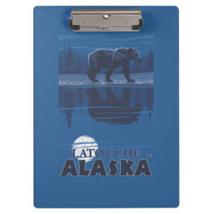 Carpeta De Pinza Oso en claro de luna - Latouche, Alaska