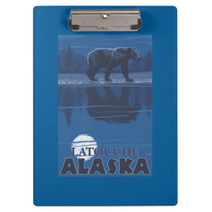 Carpeta De Pinza Oso en claro de luna - Latouche, Alaska