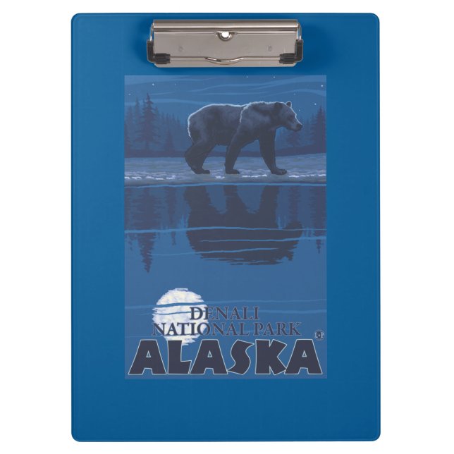 Carpeta De Pinza Oso en claro de luna - parque nacional de Denali, (Anverso)