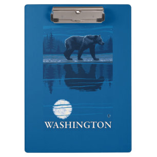 Carpeta De Pinza Oso en claro de luna - Washington