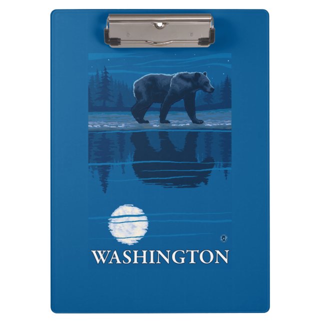 Carpeta De Pinza Oso en claro de luna - Washington (Anverso)