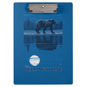 Carpeta De Pinza Oso en claro de luna - Yellowstone del oeste,