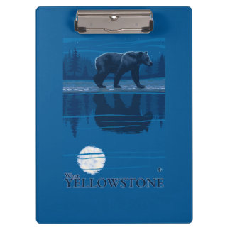 Carpeta De Pinza Oso en claro de luna - Yellowstone del oeste,